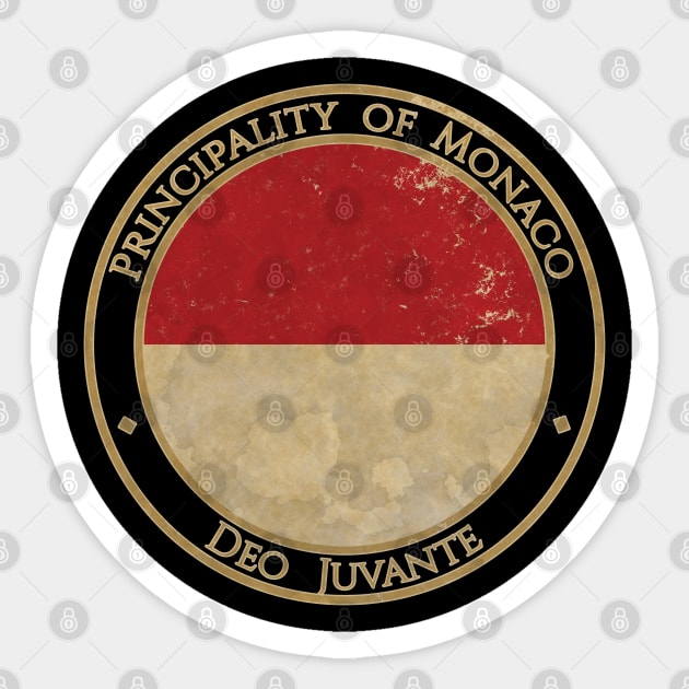 Vintage Principality of Monaco Europe European EU Flag Sticker by DragonXX